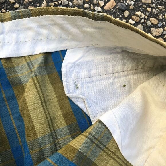 Vintage 1960’s 1970’s slim plaid men’s flat front shorts mod hipster 36” waist - Picture 4 of 5